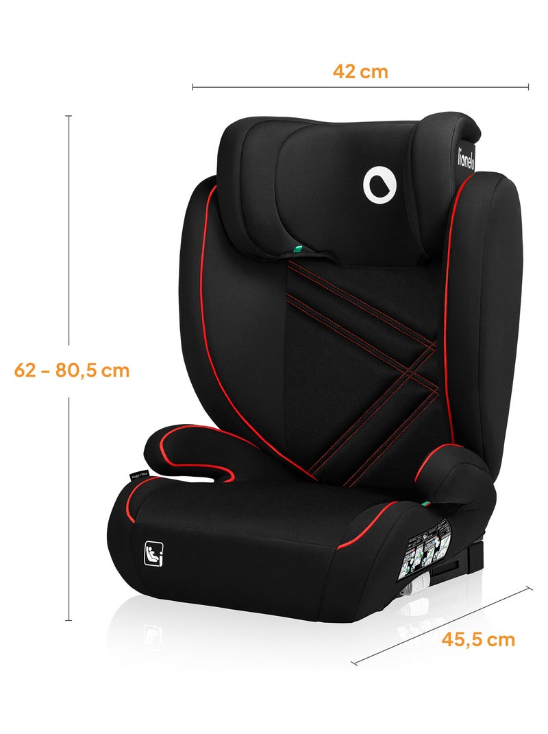 Silla de coche LIONELO Hugo i-Size 100-150cm - ISOFIX - Grupo 2/3 - Reposacabezas viscoelástico Negro Rojo - Kiabi