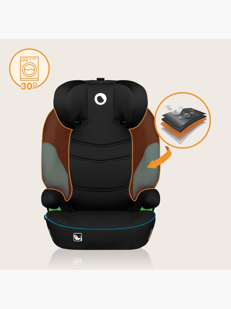 Silla de coche LIONELO Lars i-Size 100-150 cm - Asiento ancho - Grupo 2/3 - Funda extraíble Negro Azul - Kiabi