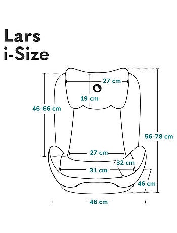 Silla de coche LIONELO Lars i-Size 100-150 cm - Asiento ancho - Grupo 2/3 - Funda extraíble