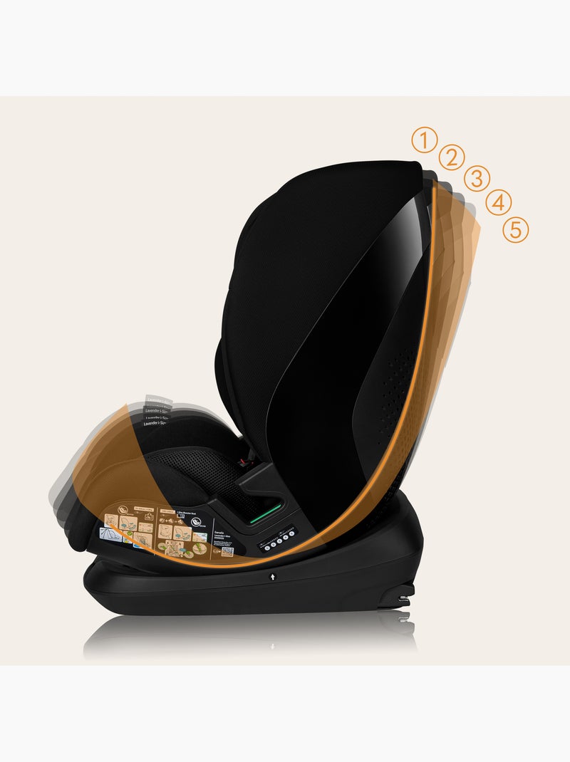 Silla de coche LIONELO Lavanda i-Size 76-150cm - ISOFIX - Ventilación - Grupo 1/2/3 Negro - Kiabi