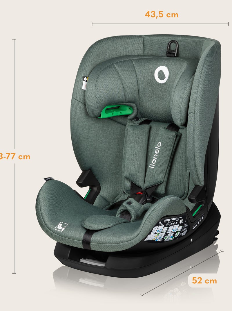 Silla de coche LIONELO Lavanda i-Size 76-150cm - ISOFIX - Ventilación - Grupo 1/2/3 Verde salvia - Kiabi