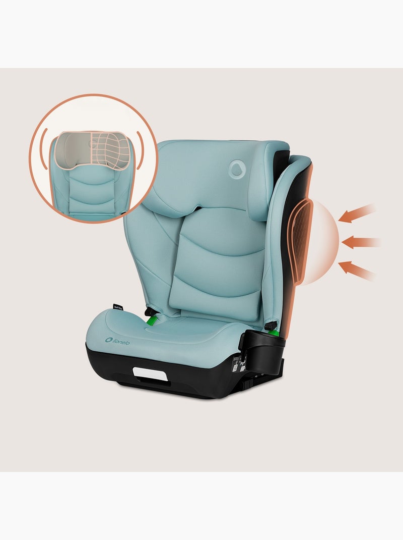 Silla de coche LIONELO Neal i-Size 100-150 cm - ISOFIX - Asiento ancho - Portavasos - Reclinable Menta - Kiabi
