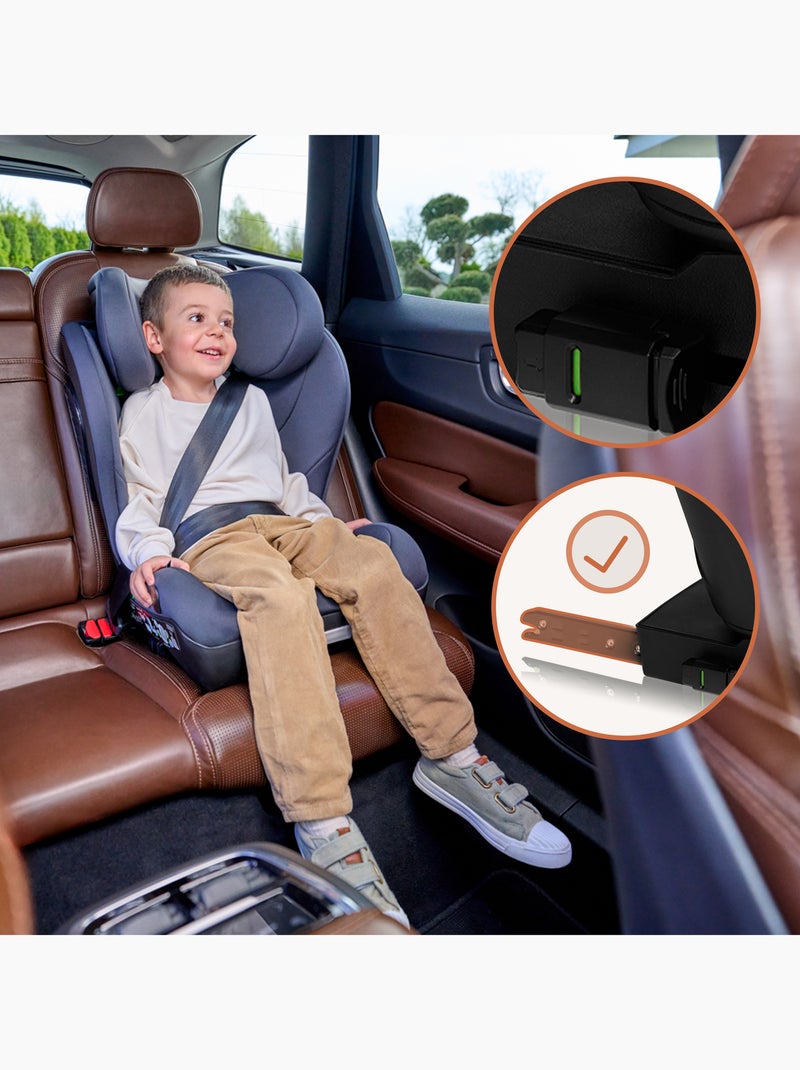 Silla de coche LIONELO Neal i-Size 100-150 cm - ISOFIX - Asiento ancho - Portavasos - Reclinable Negro - Kiabi