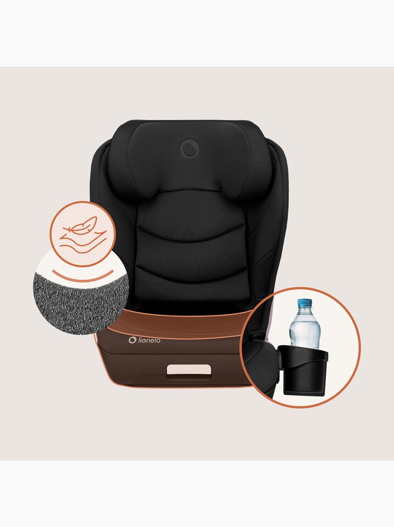 Silla de coche LIONELO Neal i-Size 100-150 cm - ISOFIX - Asiento ancho - Portavasos - Reclinable Negro - Kiabi