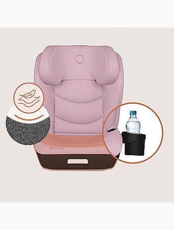 Silla de coche LIONELO Neal i-Size 100-150 cm - ISOFIX - Asiento ancho - Portavasos - Reclinable