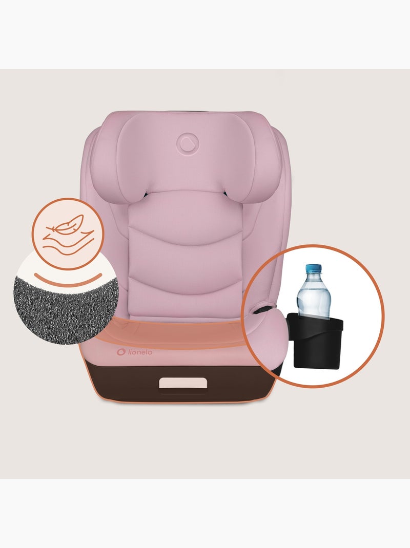 Silla de coche LIONELO Neal i-Size 100-150 cm - ISOFIX - Asiento ancho - Portavasos - Reclinable Rosa - Kiabi