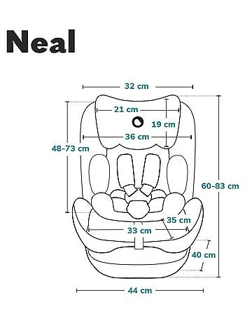 Silla de coche LIONELO Neal i-Size 2/3 - ISOFIX - Asiento ancho - Ventilación - Reclinable
