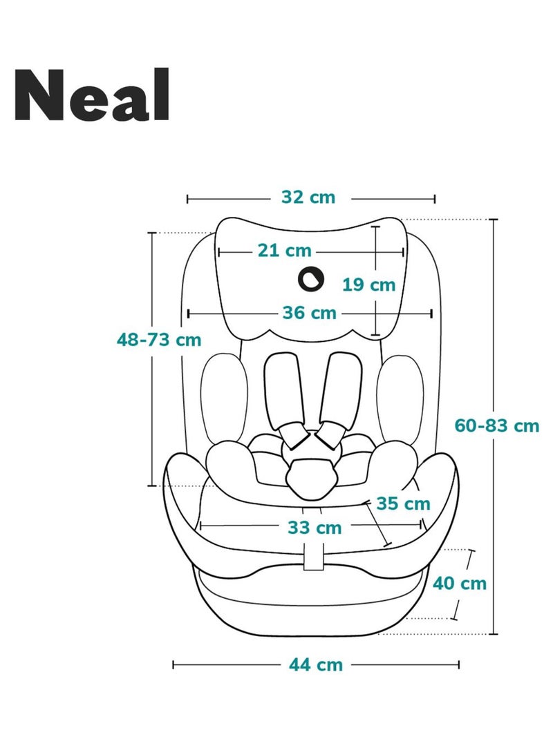 Silla de coche LIONELO Neal i-Size 2/3 - ISOFIX - Asiento ancho - Ventilación - Reclinable Negro Rojo - Kiabi