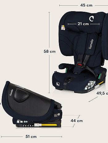 Silla de coche LIONELO Nelly i-Size 76-150 cm - ISOFIX - Plegable - Correa TopTether - Grupo 1/2/3