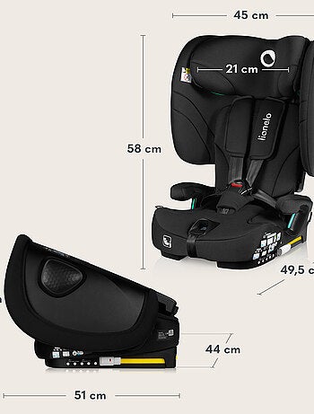 Silla de coche LIONELO Nelly i-Size 76-150 cm - ISOFIX - Plegable - Correa TopTether - Grupo 1/2/3