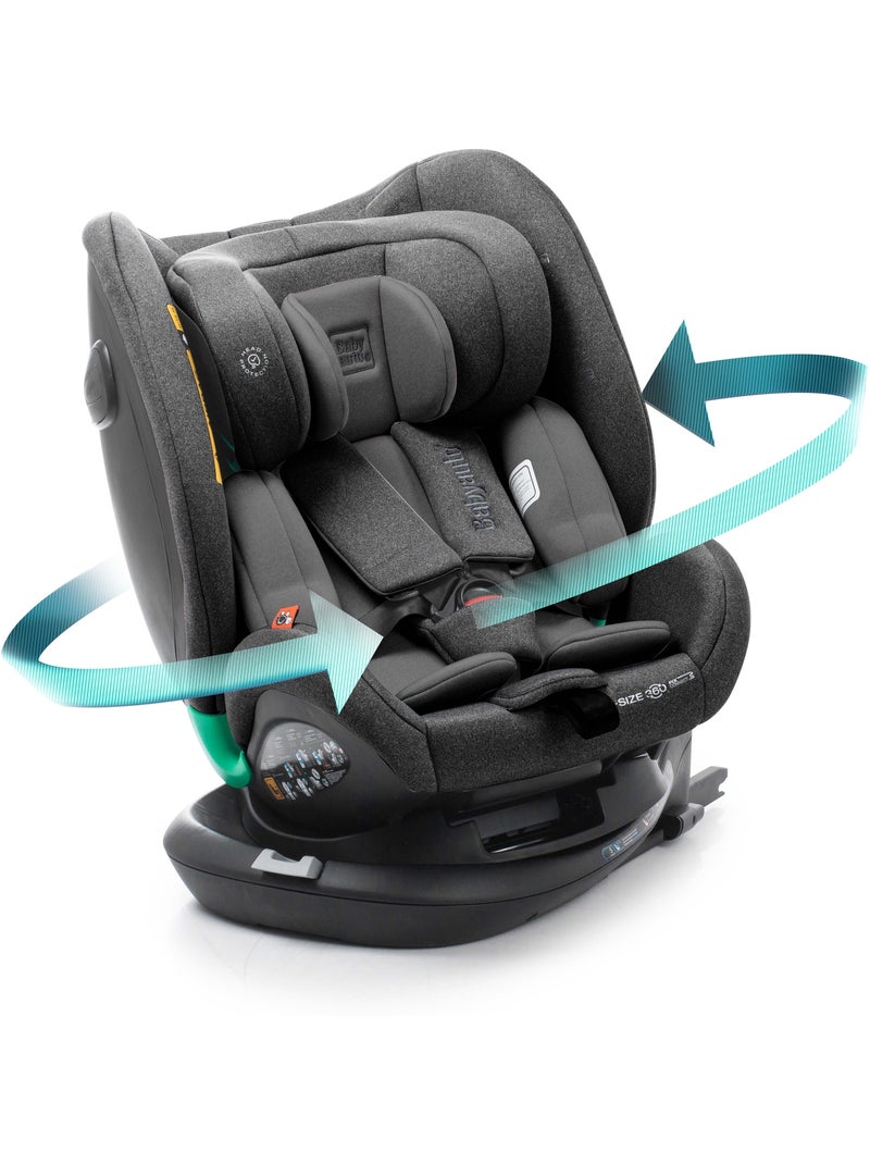 Silla de coche Odeas I-Size 40 - 150 cm,  Top tether, Pivotant 360° Babyauto - BLACK ANTHRACITE Negro Gris antracita - Kiabi