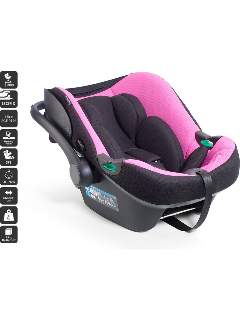 Silla de coche para bebé travel xp - babygo Negro Rosa - Kiabi