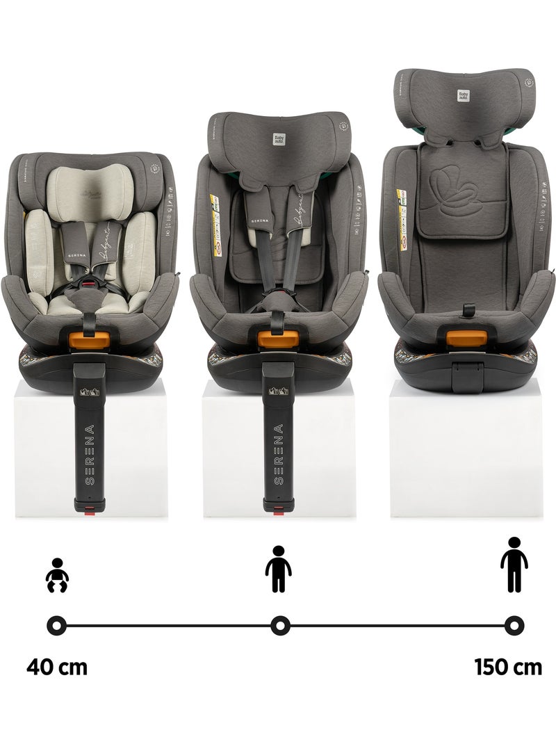 Silla de coche Serena Ifix 40 150 cm, Rotatoria con pata de apoyo Babyauto - COAL Verde oscuro - Kiabi