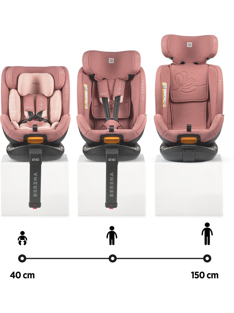 Silla de coche Serena Ifix 40 150 cm, Rotatoria con pata de apoyo Babyauto - CORAL Rosa claro - Kiabi