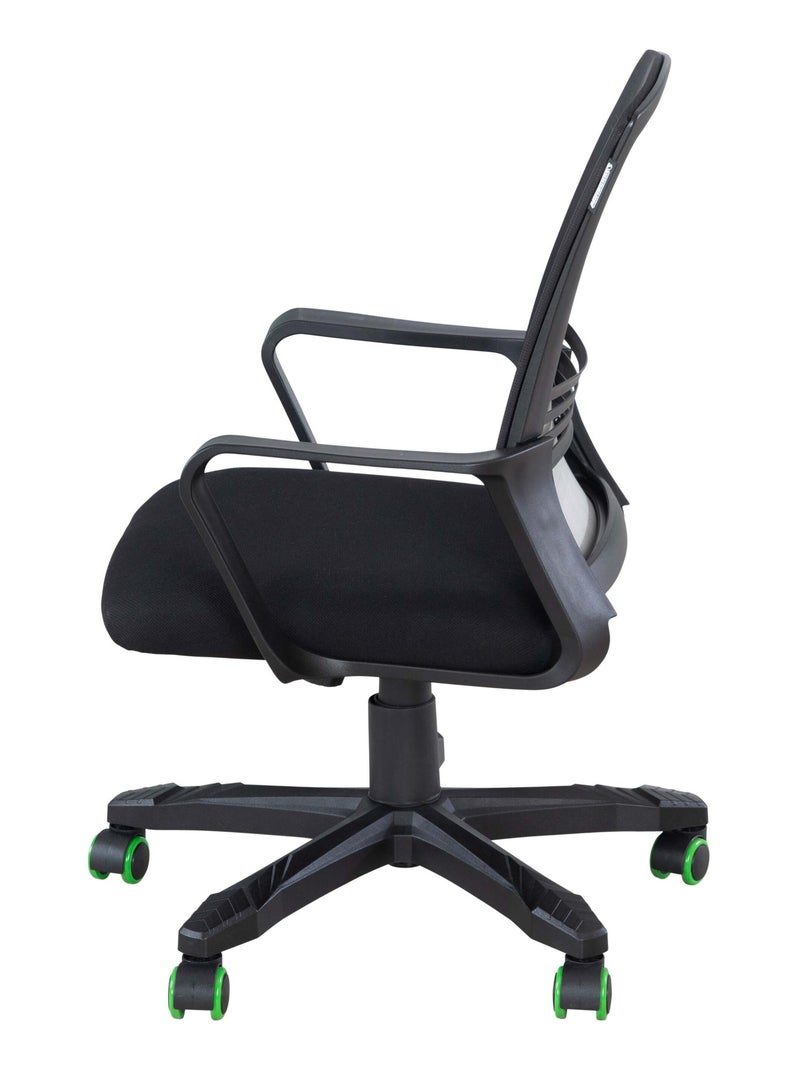 Silla de escritorio con altura ajustable - rotación 360° 'Roba' - Minecraft Negro Verde Azul - Kiabi
