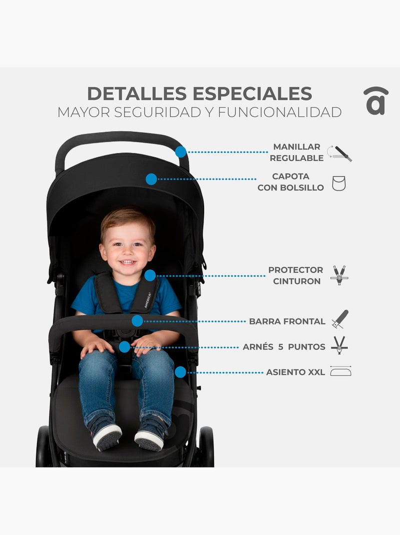 Silla de paseo América 3 Asalvo Rosa - Kiabi