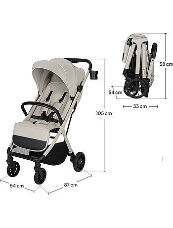 Silla de paseo compacta LIONELO Cloe Plus - Ruedas grandes - Plegado auto - Ventilación