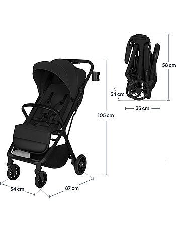 Silla de paseo compacta LIONELO Cloe Plus - Ruedas grandes - Plegado auto - Ventilación