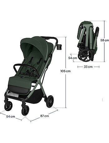 Silla de paseo compacta LIONELO Cloe Plus - Ruedas grandes - Plegado auto - Ventilación