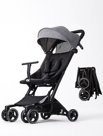 Silla de Paseo ligera, Carro Bebe desde 6 meses hasta 4 años (22 kg) BEBE2LUXE PIKO cabina Negro
