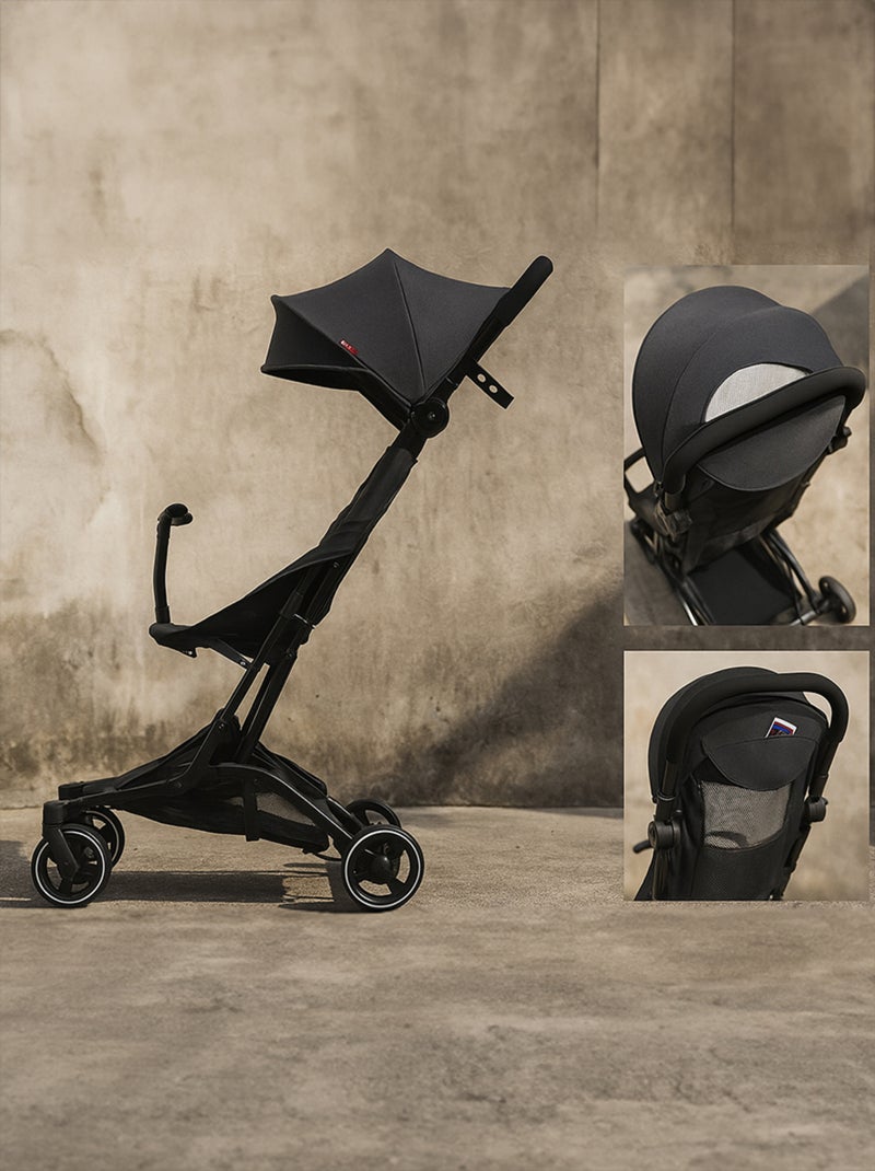Silla de Paseo ligera, Carro Bebe desde 6 meses hasta 4 años (22 kg) BEBE2LUXE PIKO cabina Negro Negro - Kiabi