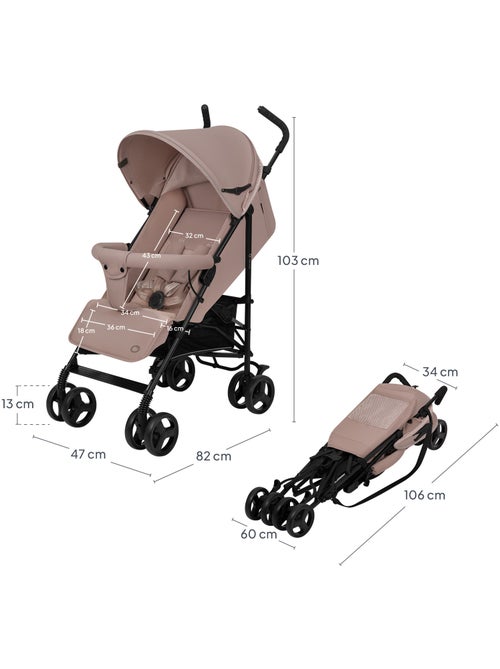 Silla de Paseo Ligera LIONELO Elia - Compacta - Plegable - Mosquitera - 6-36 Meses - Kiabi Silla de Paseo Ligera LIONELO Elia - Compacta - Plegable - Mosquitera - 6-36 Meses - Kiabi