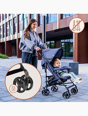 Silla de Paseo Ligera LIONELO Elia - Compacta - Plegable - Mosquitera - 6-36 Meses