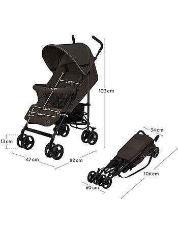 Silla de Paseo Ligera LIONELO Elia - Compacta - Plegable - Mosquitera - 6-36 Meses