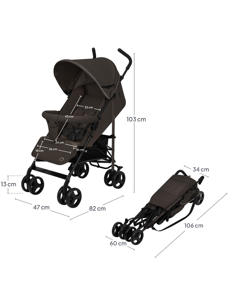 Silla de Paseo Ligera LIONELO Elia - Compacta - Plegable - Mosquitera - 6-36 Meses Marrón - Kiabi
