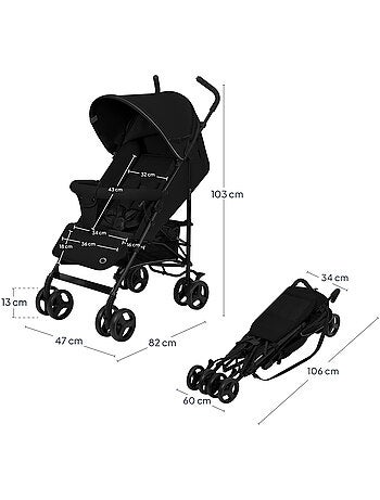 Silla de Paseo Ligera LIONELO Elia - Compacta - Plegable - Mosquitera - 6-36 Meses