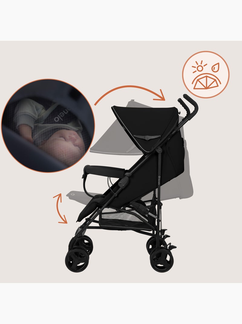 Silla de Paseo Ligera LIONELO Elia - Compacta - Plegable - Mosquitera - 6-36 Meses Negro - Kiabi