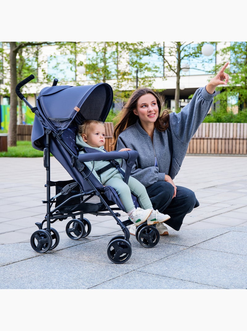 Silla de Paseo Ligera LIONELO Elia - Compacta - Plegable - Mosquitera - 6-36 Meses Negro Verde - Kiabi