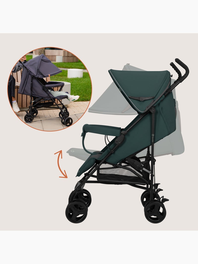 Silla de Paseo Ligera LIONELO Elia - Compacta - Plegable - Mosquitera - 6-36 Meses Negro Verde - Kiabi