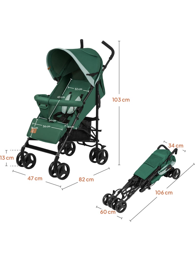 Silla de Paseo Ligera LIONELO Elia - Compacta - Plegable - Mosquitera - 6-36 Meses Verde - Kiabi