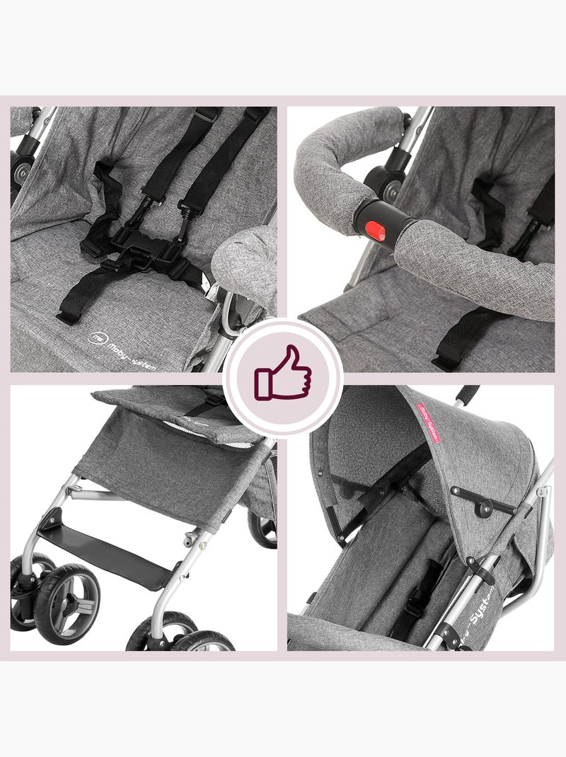 Silla de paseo moby-system barton para niños de hasta 15 kg Gris - Kiabi