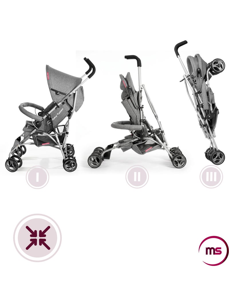 Silla de paseo moby-system barton para niños de hasta 15 kg Gris - Kiabi