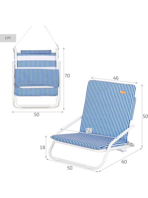 Silla de playa ligera con asa 46x60x50 cm aktive - Kiabi Silla de playa ligera con asa 46x60x50 cm aktive - Kiabi