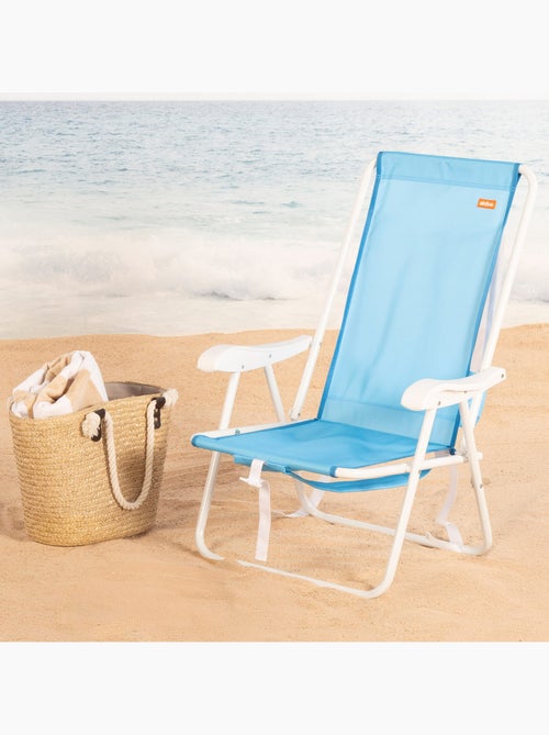 Silla de playa mochila plegable con bolsillo 44x40x81 cm aktive - Kiabi Silla de playa mochila plegable con bolsillo 44x40x81 cm aktive - Kiabi