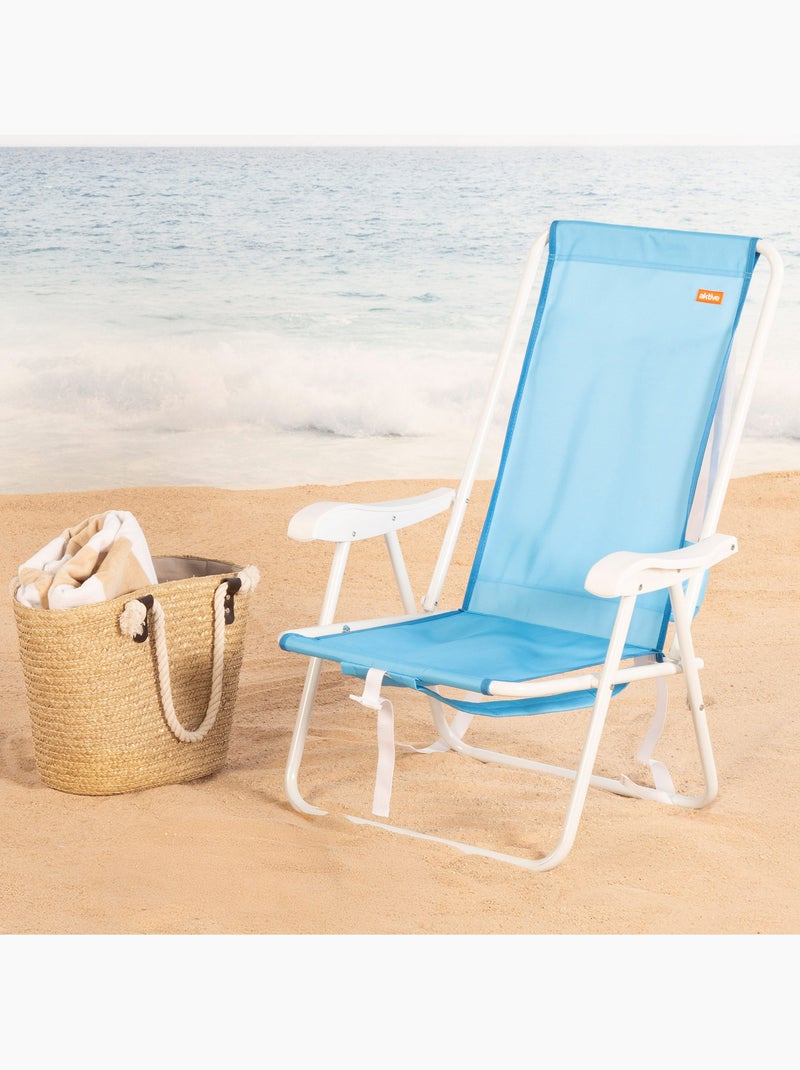 Silla de playa mochila plegable con bolsillo 44x40x81 cm aktive Azul - Kiabi