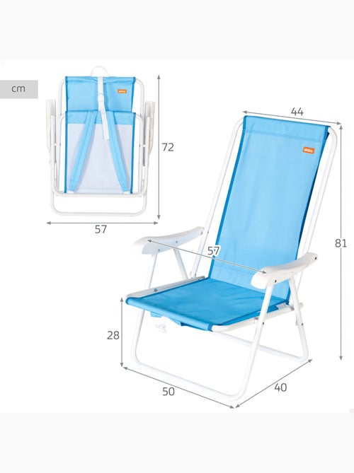 Silla de playa mochila plegable con bolsillo 44x40x81 cm aktive - Kiabi Silla de playa mochila plegable con bolsillo 44x40x81 cm aktive - Kiabi