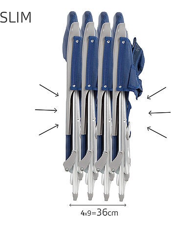 Silla de playa multiposición plegado slim c/cojín y bolsillo aktive