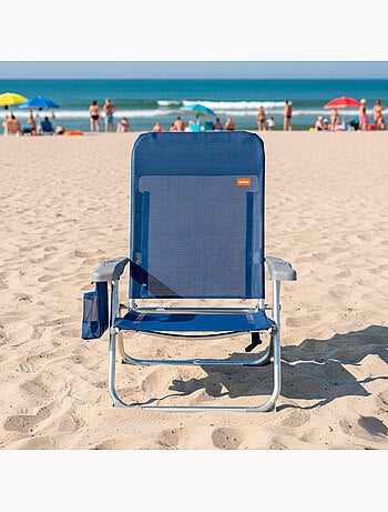 Silla de playa multiposición plegado slim c/cojín y bolsillo aktive