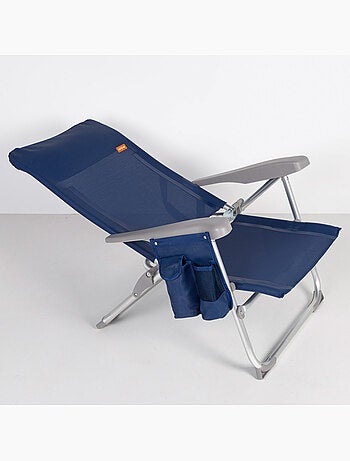 Silla de playa multiposición plegado slim c/cojín y bolsillo aktive