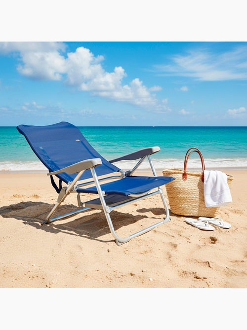 Silla de playa multiposición plegado slim c/mesa extraíble y cojín aktive - Kiabi