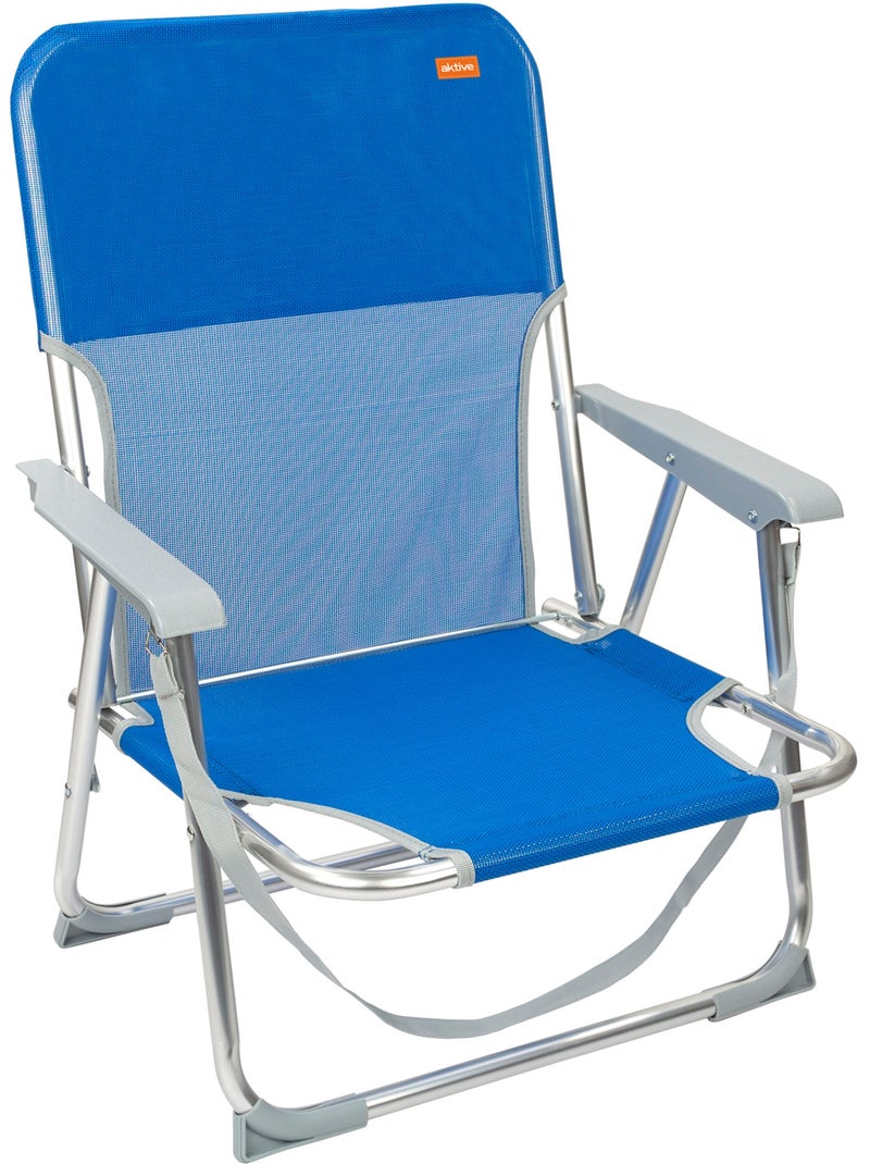 Silla de playa plegable fija aluminio con asa aktive Azul - Kiabi