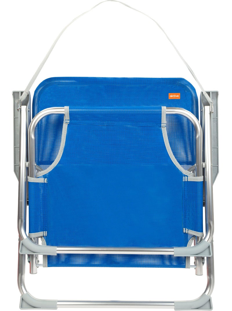 Silla de playa plegable fija aluminio con asa aktive Azul - Kiabi