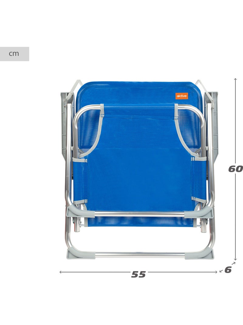Silla de playa plegable fija aluminio con asa aktive Azul - Kiabi