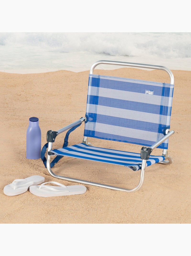 Silla de playa plegable pequeña c/asa de hombro aktive Azul Blanco - Kiabi