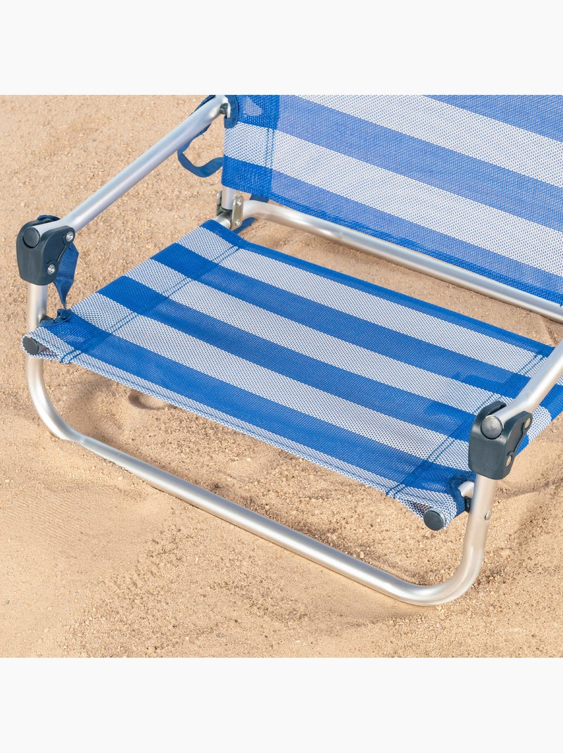 Silla de playa plegable pequeña c/asa de hombro aktive Azul Blanco - Kiabi