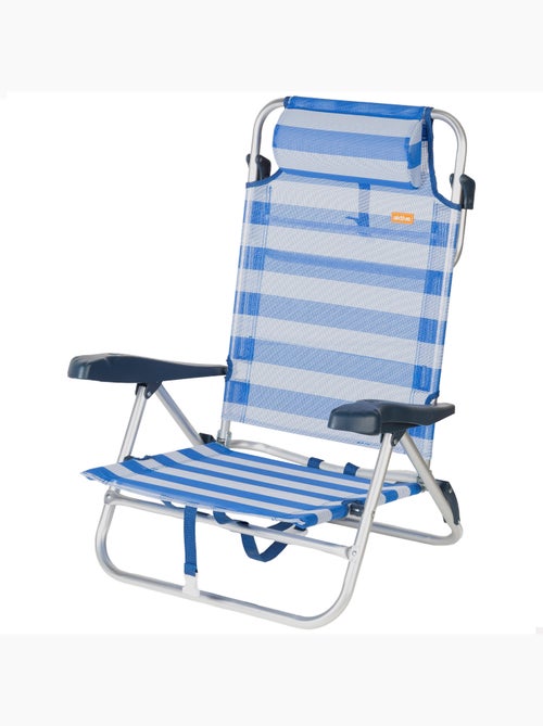 Silla de playa plegable y reclinable 8 posiciones a c/cojín y asas aktive - Kiabi